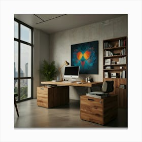 Modern Home Office Canvas Print