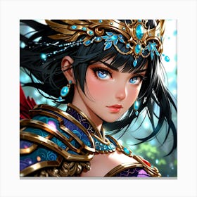 Default A Gracefully Fierce Anime Warrior Princess Her Intrica 3 (3) Canvas Print