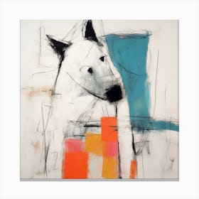 Conceptual Abstract Color Block Dog Portrait 23 Canvas Print
