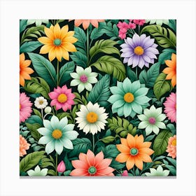 Seamless Floral Pattern 13 Canvas Print