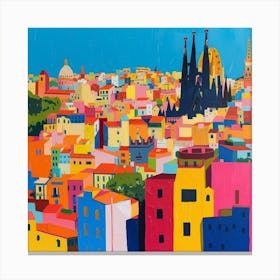 Abstract Travel Collection Barcelona Spain 4 Canvas Print