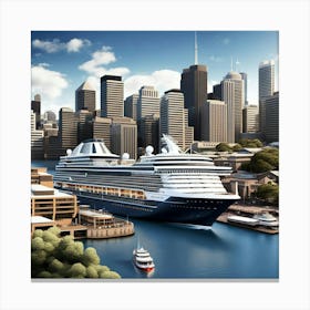 Cruise Ship Docked In Harbour Canvas Print