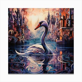 Swan In The City Canvas Print