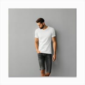 Man In White Tee Shirt Canvas Print