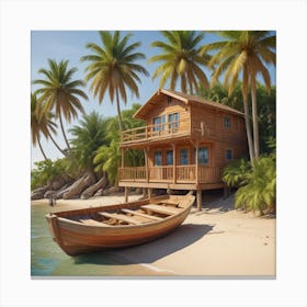 House On The Beach Canvas Print