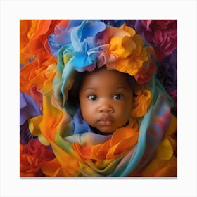 Rainbow Baby Portrait Canvas Print