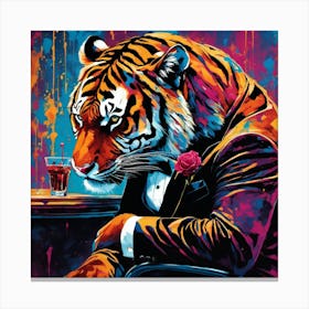 Tiger At The Bar Canvas Print