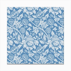 Blue Floral Wallpaper 2 Canvas Print