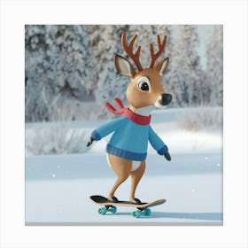 A 3d Render Of A Deer With A Skateboard 0kusd2bgsjeobh9fqnoija 4e1j4vddthw 2p04c Xeww Canvas Print