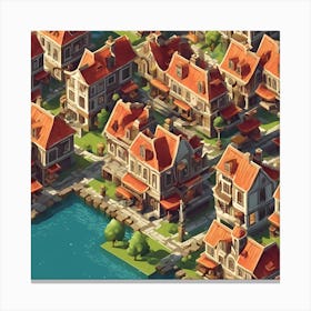 Medieval Village Canvas Print