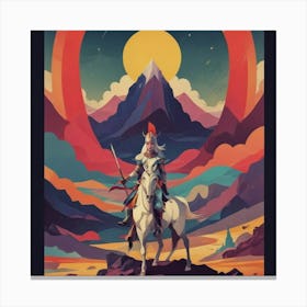 Knight On Horseback 3 Canvas Print