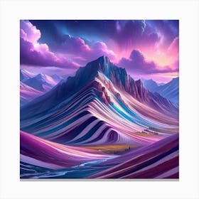 Abstract Mountain Landscape Canvas Print