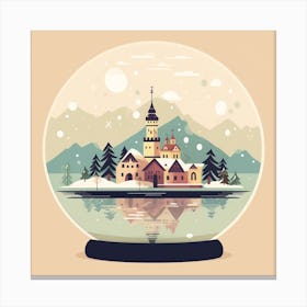 Lake Bled Slovenia Snowglobe Canvas Print