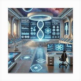 A Futuristic Quantum Diagnostics Lab In The Celest Canvas Print