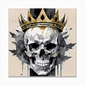 The King Of The Death Skull With Crown Canvas Print