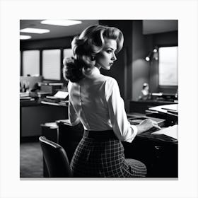 Woman In An Office 1 Canvas Print