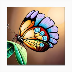 Butterfly On A Leaf Canvas Print