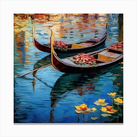 Gondolas In Venice 4 Canvas Print