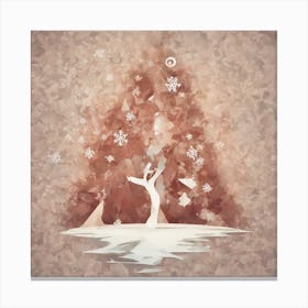 Christmas tree and snow, Christmas Tree art, Christmas Tree, Christmas vector art, Vector Art, Christmas art, Christmas Canvas Print