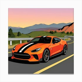 Orange Sports Car Canvas Print