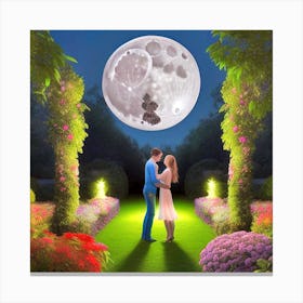 Full Moon In The Garden Canvas Print