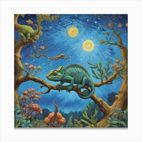 Chameleon on the Move in its Natural Habitat Canvas Print