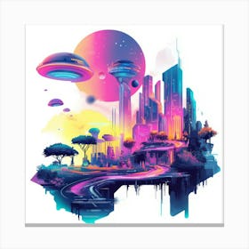 Futuristic City Canvas Print