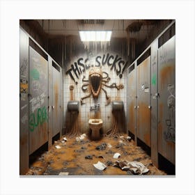 Bathroom Horror 2 Canvas Print