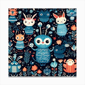 Playful And Whimsical A Pattern Featuring Whimsical Creatures Playful Patterns And A Touch Of Mag 83495671 (1) Canvas Print