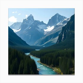 Rocky Mountain River Canvas Print