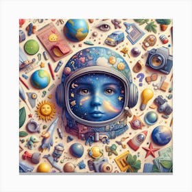 Astronaut'S Head Canvas Print