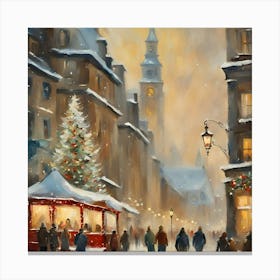 Christmas In Paris Canvas Print