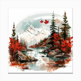 Canadian Landscape Painting Canvas Print