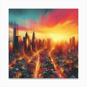 Vibrant cityscape 6 Canvas Print