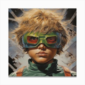 Boy In Green Goggles Canvas Print