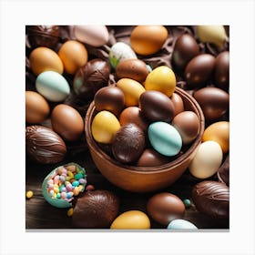 Easter Eggs In A Bowl Canvas Print