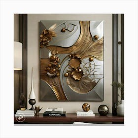 Abstract Gold Wall Art 1 Canvas Print