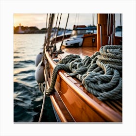 Sailboat At Sunset 1 Canvas Print