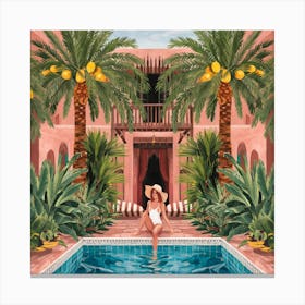 Moroccan Oasis Tranquil Retreat By The Pool (8) Canvas Print