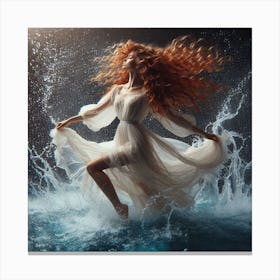 Woman In The Water 2 Canvas Print