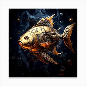 Artjuicebycsaba Cyborg Steampunk Style Gold Fish Swimming In Th 0faa22fa 5d40 4ccd 88ce E7c151b0aa95037 Canvas Print