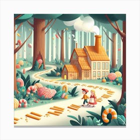 Fairytale House In The Forest Canvas Print