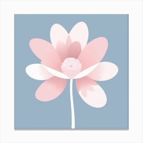 A White And Pink Flower In Minimalist Style Square Composition 266 Canvas Print