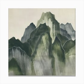 Japanese Watercolour Of Mount Mizugaki 4 Canvas Print