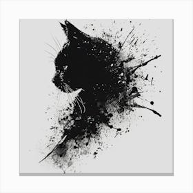 Black Cat Painting Canvas Print