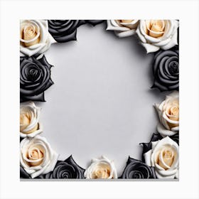 Black And White Roses 13 Canvas Print