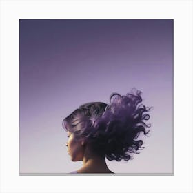 Back View Of A Woman With Purple Hair Canvas Print