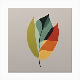 'Leaf', A minimal Illustration of a leaf, pleasing home & office decor, calming tone with solid background, 1352 Canvas Print