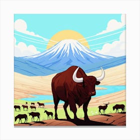 Illustration Of A Bull 1 Canvas Print