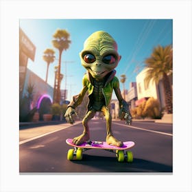 Alien Skate 13 Canvas Print